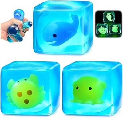 Cube Anti-Stress Luminescent Fidget Toy - Squishy Sensoriel pour Enfants et Adultes