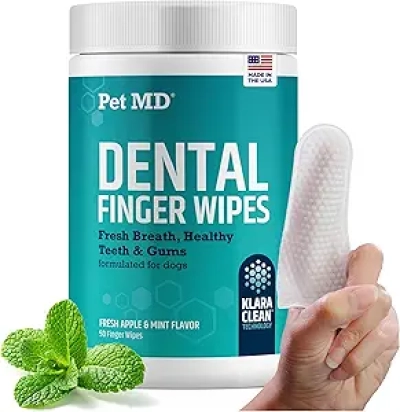 Lingettes Dentaires pour Chien Pet MD - Détartrage et Nettoyage des Dents
