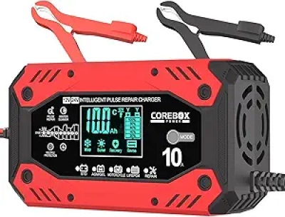 Chargeur Batterie 10A 12V/24V Intelligent avec Compensateur Température