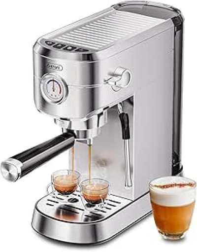 Machine à Espresso Gevi 20 Bar Professionnelle avec Mousseur à Lait