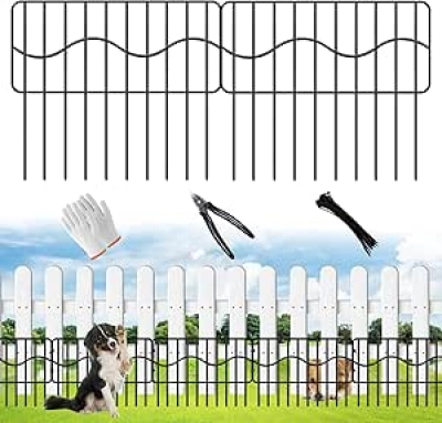Clôture de jardin 40 pieds anti-animaux - Barrière chiens lapins rustproof 28 panneaux