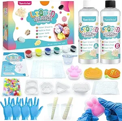 Kit Complet Squishy DIY 18oz - Fabriquez vos Propres Squishies avec Moules et Poudre Floquée