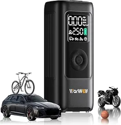 Compresseur Air Portable 160PSI WARWOLF - Pompe Gonfleur Voiture, Moto, Vélo