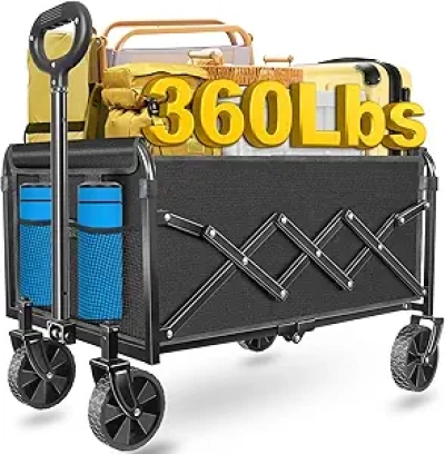 Chariot Pliant Pliable 360kg - Wagon Transport Courses, Camping & Pique-nique