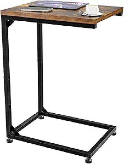 Table d'appoint C Rustic Brown - Table basse canapé avec cadre métal