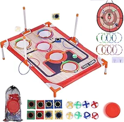 Jeu 5-en-1 Sacs de Fèves Lancer - Jouets Extérieur Enfants et Adultes
