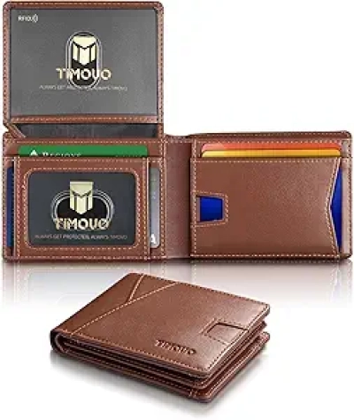 Portefeuille Homme Slim RFID TiMOVO - Cuir Bifold Compact