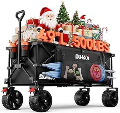 Chariot Pliable 49" | 500kg | Roues Tout Terrain | Wagon de Transport