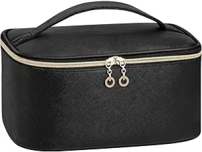 Grand Sac de Maquillage de Voyage Senbowe - Trousse Cosmétique Cuir Imperméable