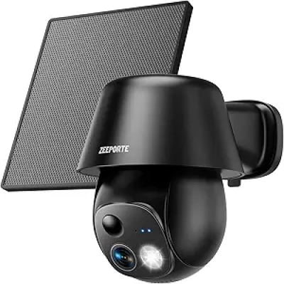 Caméra de Surveillance Solaire Sans Fil 2K 360° - WiFi Extérieur IP65