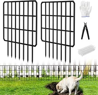 Clôture sans creusement 14 panneaux - Barrière animaux petits animaux 13in(H) x 28ft(L)
