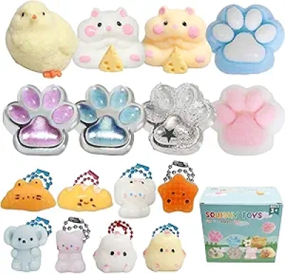 Pack de 16 Squishy Taba - Jouets Fidget Anti-Stress pour Enfants
