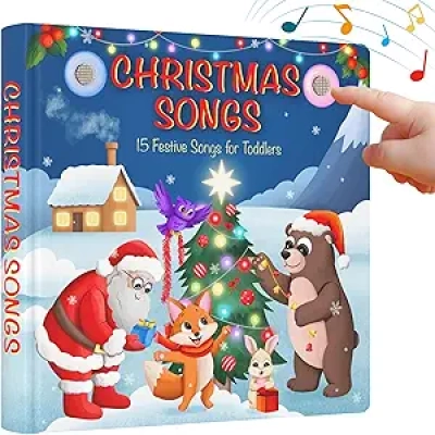 Livre Musical Noël pour Bébé - 15 Chansons de Noël avec 28 Boutons