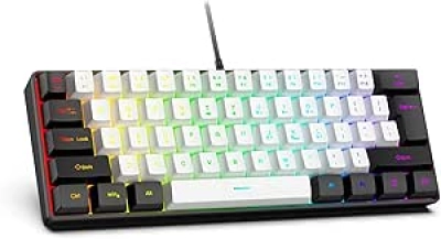 Clavier Gaming Compact 61 Touches RGB - Rétroéclairage 8 Couleurs USB-C/A