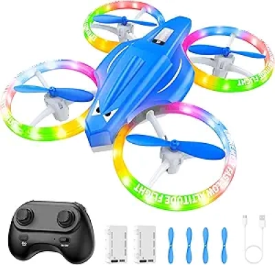 Drone pour Enfants avec Lumières LED - Mini Drone Intérieur Facile d'Usage