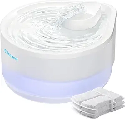 Fontaine à Eau pour Chat 2.5L Silencieuse avec Lumière LED - Ellenpent