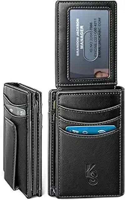 Portefeuille Homme Slim KEMISANT Cuir - Blocage RFID & Fermeture Magnétique