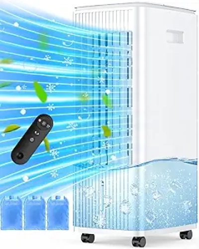 Climatiseur portable 25" sans fenêtre - Refroidisseur évaporatif 3-en-1 avec télécommande