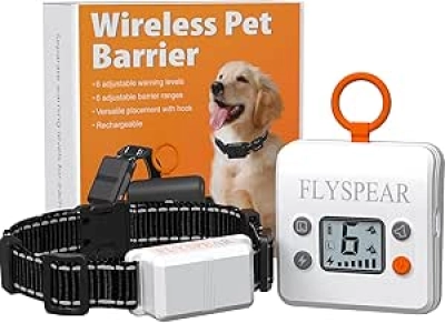 Barrière sans fil pour chien FLYSPEAR - Clôture électrique intérieure rechargeable
