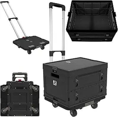 Chariot de transport pliable Wellmax WM99800BK - 132 kg, roues silencieuses