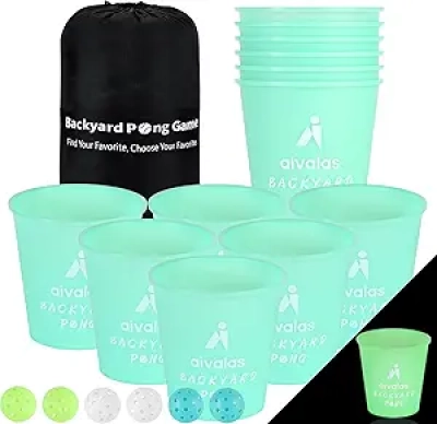 Jeu de Yard Pong Luminescent - Set Complet pour Adultes et Enfants