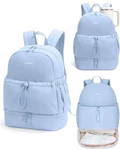 Sac à Dos Gym Femme Ceneda | Compartiment Chaussures & Poche Humide Bleu Clair