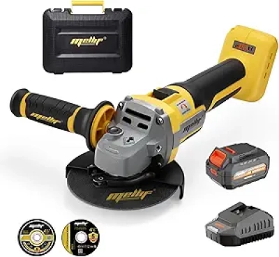 Meuleuse Brushless 125mm Compatible Dewalt 20V - 9600 RPM + Batterie 4.0Ah