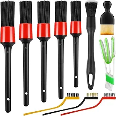 Set 13 Brosses Détailing Voiture Professionnelles - Nettoyage Intérieur/Extérieur