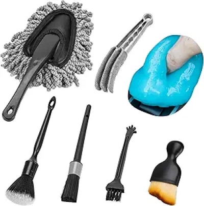 Kit Nettoyage Intérieur Voiture THINKWORK - 6 Brosses Détailing Professionnel