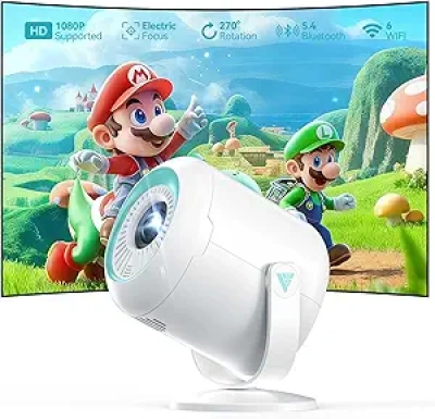 Projecteur Nasin VF211WF 1080P Natif - Mini Vidéoprojecteur WiFi 6 Portable 4K