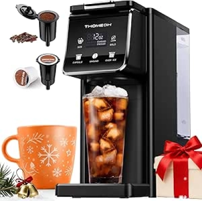 Cafetière Individuelle Hot & Iced avec Réglage Bold - Compatible K-Cup et Café Moulu