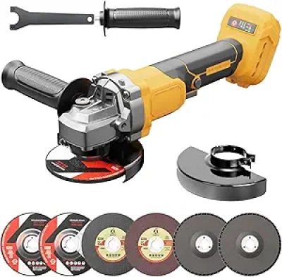 Meuleuse d'angle sans fil 115mm Brushless 20V – Compatible DeWalt, 7000 tr/min