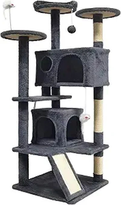 Arbre à Chat 53 Pouces - Tour Géante avec Grottes et Jouets