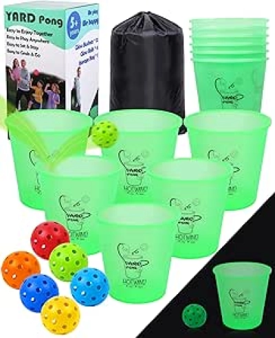 Jeu de Yard Pong Luminescent - Set Complet pour Jardin et Plage