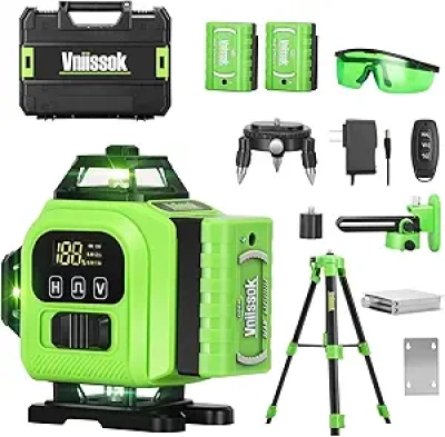 Niveau Laser 360° 4D Vert Professionnel - Auto-Nivelant Construction