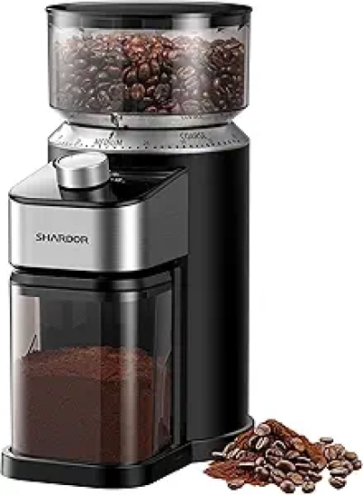 Moulin à Café SHARDOR 40 Réglages - Broyeur Électrique avec Minuteur