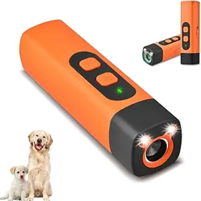 Dresseur Chien Ultrasonique Rechargeable - Anti-Aboiement 3 Modes + Lampe LED