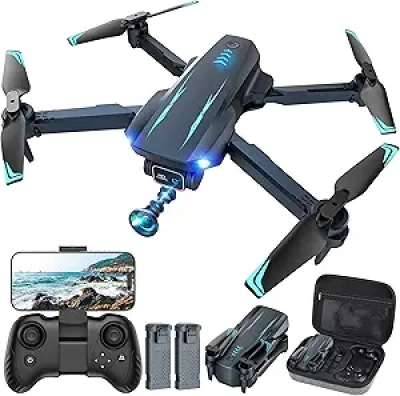 Drone FPV 1080P pour Enfants et Adultes - 2 Batteries, Caméra HD Inclinable