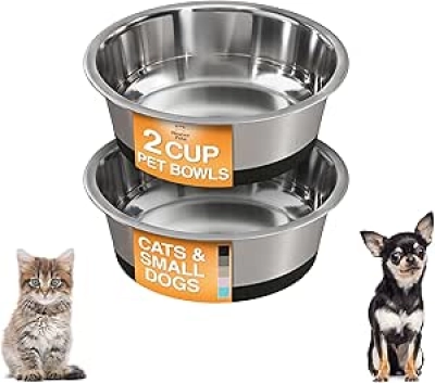 Gamelles Chien Chat Inox Anti-Dérapant 2 Bols 16oz - Neater Pet Brands