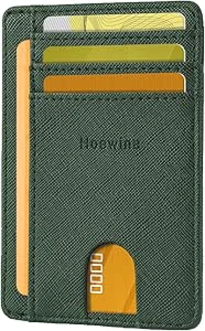 Portefeuille Slim RFID Hoewina - Porte-Cartes Minimaliste Homme et Femme