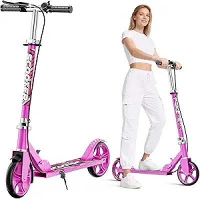 Trottinette Enfant et Adulte Pliable 8-12 ans - Roues 8 Pouces, Freins Doubles