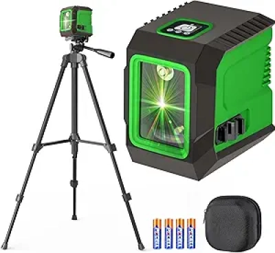Niveau Laser Vert 360° Autonivelant avec Trépied 50" - Croix Horizontale/Verticale