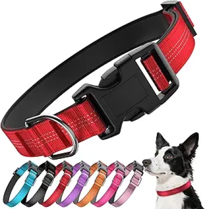 Collier Chien Réfléchissant avec Boucle de Sécurité - Tailles S à L