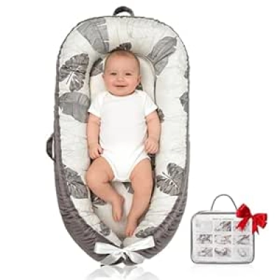 Nid de Bébé Réversible Coton Bio - Lounger Portable et Lavable