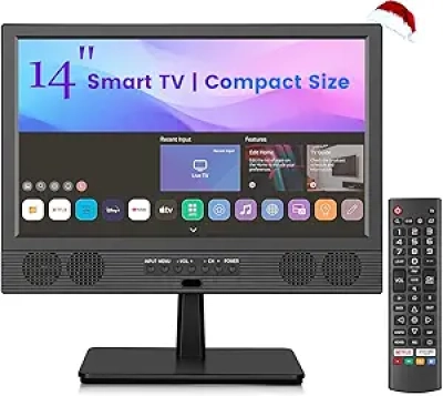 TV Intelligente 14 Pouces HD - Compact Smart TV pour Cuisine, Camping-Car et Chambre