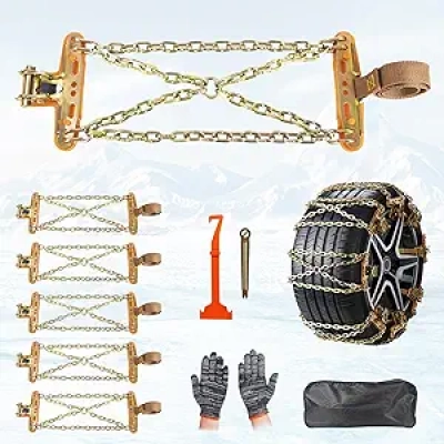 Chaînes à Neige 6 Pack pour Pneus 225-285mm - Installation Facile SUV Camion