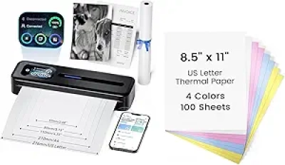 Imprimante Thermique Portable M832D + 100 Feuilles Couleur - Sans Encre