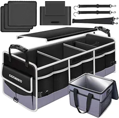 Organiseur de Coffre Auto avec Sac Isotherme Étanche - 3 Compartiments