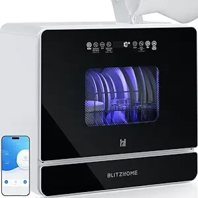Lave-vaisselle Portable WiFi BLITZHOME 9 Programmes - Compact pour Appartement