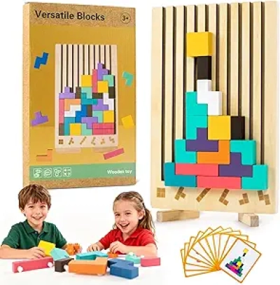 Puzzle Blocs Russes Montessori en Bois - Jeu 3D Éducatif 3-6 ans